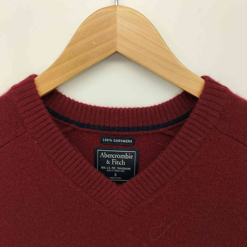 アバクロンビーアンドフィッチ Abercrombie & Fitch ロゴ刺繍 Vネック カシミヤ ミット レディース import:S