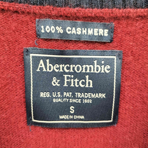 アバクロンビーアンドフィッチ Abercrombie & Fitch ロゴ刺繍 Vネック カシミヤ ミット レディース import:S