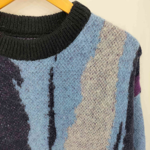 メゾンスペシャル MAISON SPECIAL Airy Mohair Crazy Stripe Prime-Over Crew Neck Knit Pullove クレイジーストライププライムオーバークルーネックモヘアニット メンズ 01