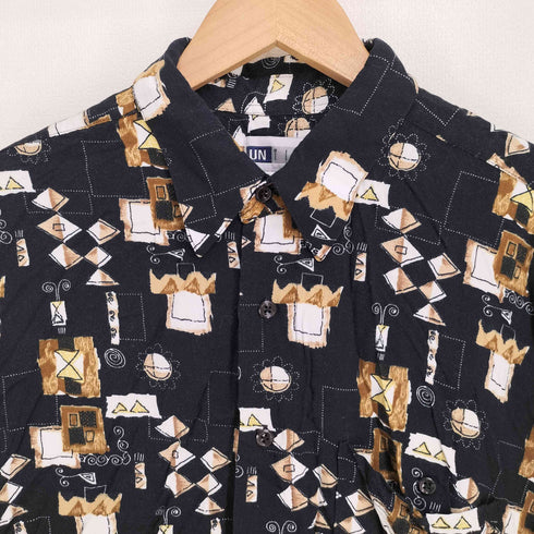 UNTIED 00S 総柄 レーヨン S/S シャツ メンズ import:L