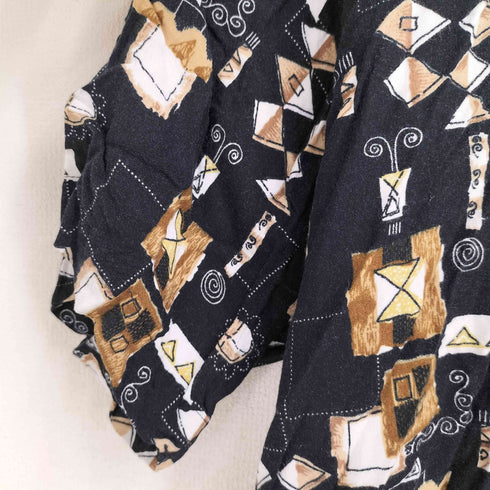 UNTIED 00S 総柄 レーヨン S/S シャツ メンズ import:L