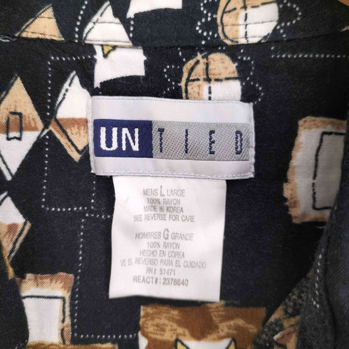 UNTIED 00S 総柄 レーヨン S/S シャツ メンズ import:L