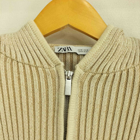 ザラ ZARA リブ アシッドウォッシュ ニットカーディガン レディース import:S