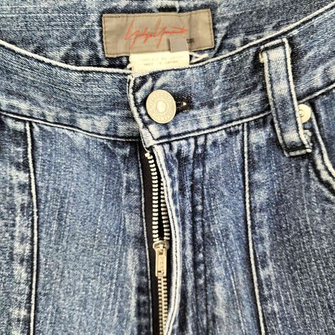 ヨウジヤマモトプリュスノアール YOHJI YAMAMOTO+NOIR クロップド デニム ベイカーパンツ レディース JPN:1