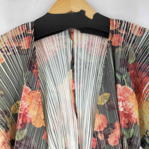 プリーツプリーズイッセイミヤケ PLEATS PLEASE ISSEY MIYAKE 90S 花柄 ボタンレス プリーツジャケット レディース JPN:3