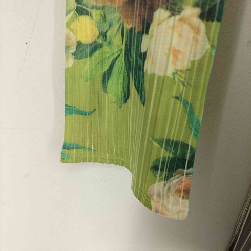 プリーツプリーズイッセイミヤケ PLEATS PLEASE ISSEY MIYAKE 90S 花柄 ボタンレス プリーツジャケット レディース JPN:3