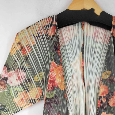 プリーツプリーズイッセイミヤケ PLEATS PLEASE ISSEY MIYAKE 90S 花柄 ボタンレス プリーツジャケット レディース JPN:3