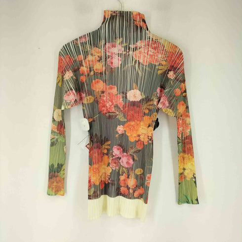 プリーツプリーズイッセイミヤケ PLEATS PLEASE ISSEY MIYAKE 90S 花柄 プリーツ ハイネック カットソー レディース JPN:3