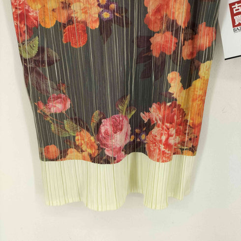 プリーツプリーズイッセイミヤケ PLEATS PLEASE ISSEY MIYAKE 90S 花柄 プリーツ ハイネック カットソー レディース JPN:3