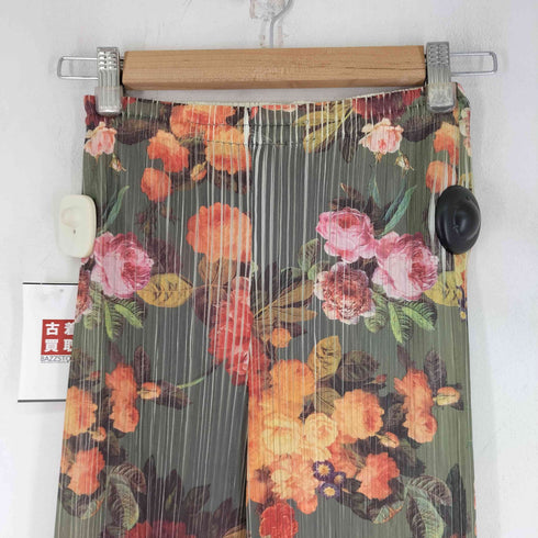 プリーツプリーズイッセイミヤケ PLEATS PLEASE ISSEY MIYAKE 90S 花柄 プリーツパンツ レディース JPN:2