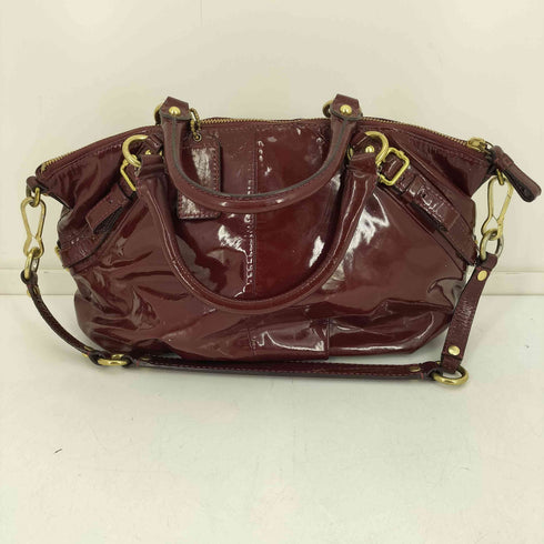 コーチ COACH マディソンクリムゾン エナメルレザー サッチェル ショル クリムゾン サッチェル ショルダ ーバッグ Y2K レディース