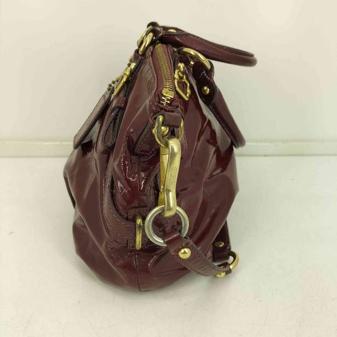 コーチ COACH マディソンクリムゾン エナメルレザー サッチェル ショル クリムゾン サッチェル ショルダ ーバッグ Y2K レディース