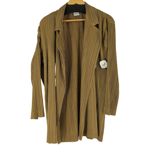 イッセイミヤケ ISSEY MIYAKE ボタンレス プリーツジャケット レディース JPN:M