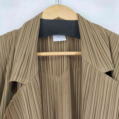 イッセイミヤケ ISSEY MIYAKE ボタンレス プリーツジャケット レディース JPN:M
