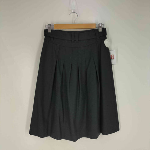 バーバリーロンドン BURBERRY LONDON ベルテッド プリーツウールフレアスカート レディース EUR:38