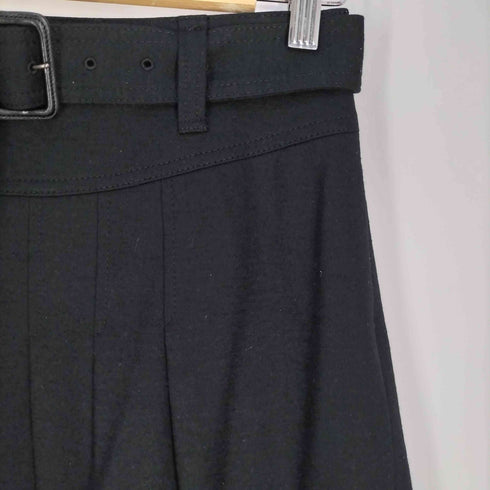 バーバリーロンドン BURBERRY LONDON ベルテッド プリーツウールフレアスカート レディース EUR:38