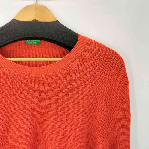 ユナイテッドカラーズオブベネトン UNITED COLORS OF BENETTON ショルダー ネック デザイン コットン ニット セーター レディース import:XL