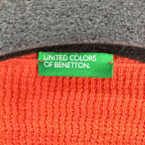 ユナイテッドカラーズオブベネトン UNITED COLORS OF BENETTON ショルダー ネック デザイン コットン ニット セーター レディース import:XL