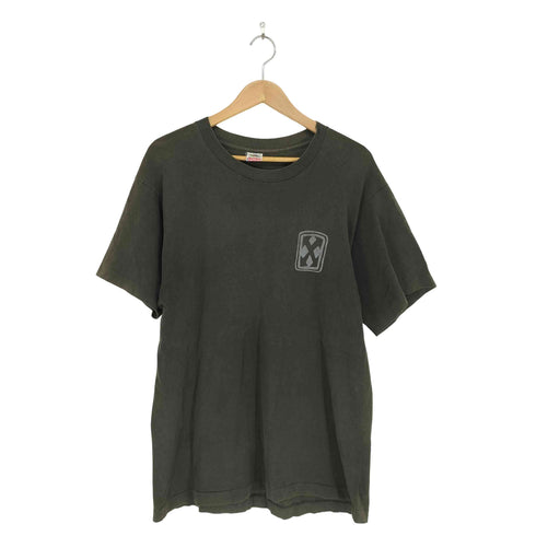 フルーツオブザルーム FRUIT OF THE LOOM 90s USA製 袖裾シングル 両面プリントクルーネックTシャツ メンズ L