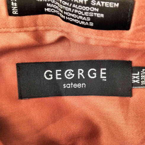 ジョージ GEORGE WRINKLE RESISTANT SATEEN ワンポケットL/Sサテンシャツ メンズ JPN:XXL