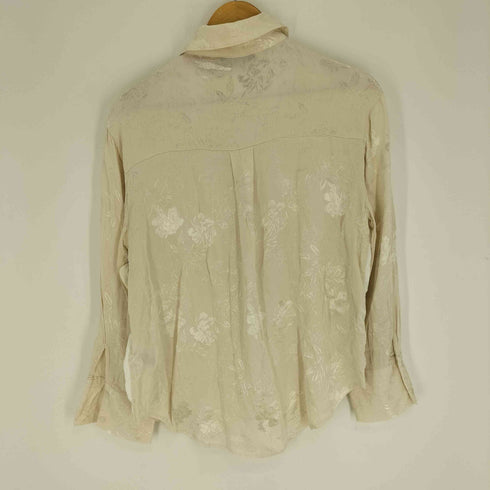 ザラ ZARA 花柄 比翼ボタン レーヨン ドレス シャツ レディース import:S