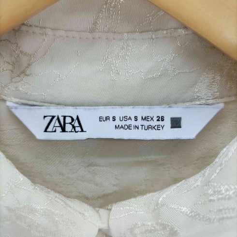 ザラ ZARA 花柄 比翼ボタン レーヨン ドレス シャツ レディース import:S