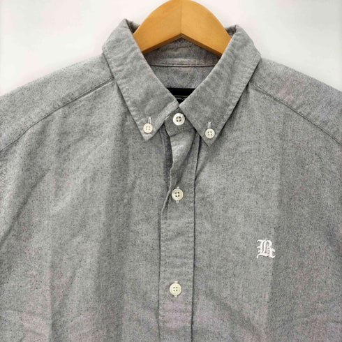 バックチャンネル Back Channel Original Fabric ロゴ 刺繍 ゴマ塩 ボタンダウン S/S シャツ メンズ JPN:L