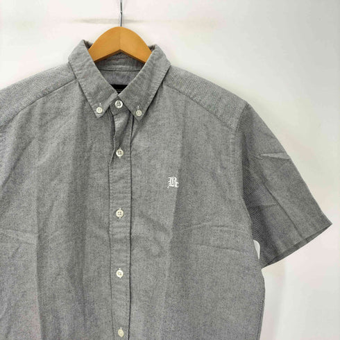 バックチャンネル Back Channel Original Fabric ロゴ 刺繍 ゴマ塩 ボタンダウン S/S シャツ メンズ JPN:L