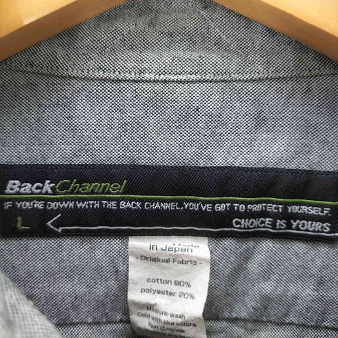 バックチャンネル Back Channel Original Fabric ロゴ 刺繍 ゴマ塩 ボタンダウン S/S シャツ メンズ JPN:L