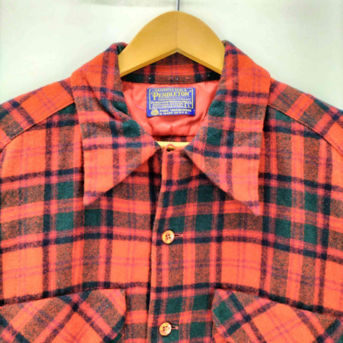 ペンドルトン PENDLETON 70-80S USA製 PURE VIRGIN WOOL バージン ウール フラップポケット ボード シャツ メンズ import:L