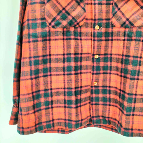 ペンドルトン PENDLETON 70-80S USA製 PURE VIRGIN WOOL バージン ウール フラップポケット ボード シャツ メンズ import:L