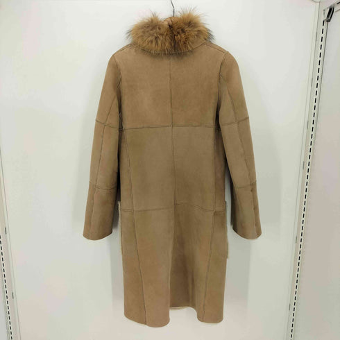 ウィムガゼット Whim Gazette 襟ファー リバーシブル シープレザー ムートン ロング コート レディース FREE