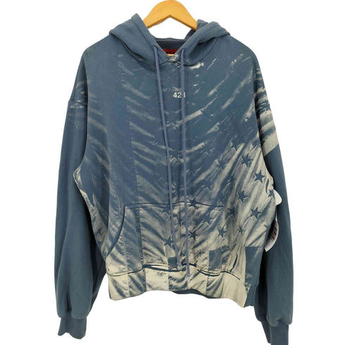 フォートゥーフォー 424 Printed Fleece-Back Cotton-Jersey Hoodie スター ペンキプリント クロップド プルオーバーパーカー メンズ import:M