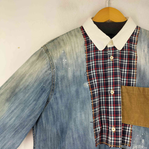 ディースクエアード DSQUARED2 パッチワーク デニム L/S シャツ メンズ 50