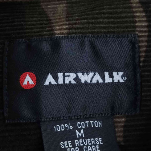 エアウォーク AIRWALK 00S フード付き 細畝コーデュロイ カモ ジップアップジャケット Y2K メンズ JPN:M