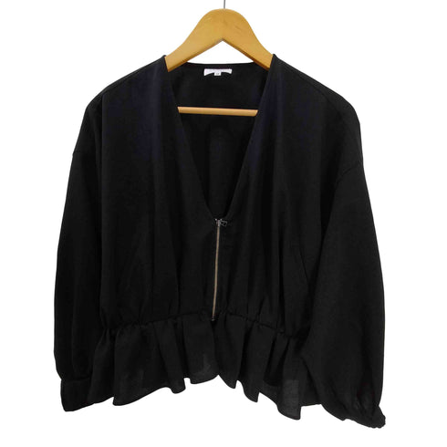 ランバンオンブルー LANVIN en Bleu バルーンスリーブペプラムジャケット レディース 38