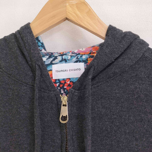 ツモリチサト TSUMORI CHISATO ニットパーカー 半袖 ジップアップ ドルマンスリーブ レディース JPN:2