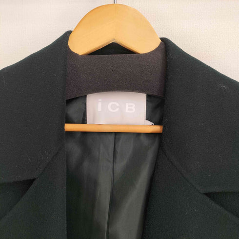 アイシービー ICB カシミヤ混 ボタンレス ウールチェスターコート レディース