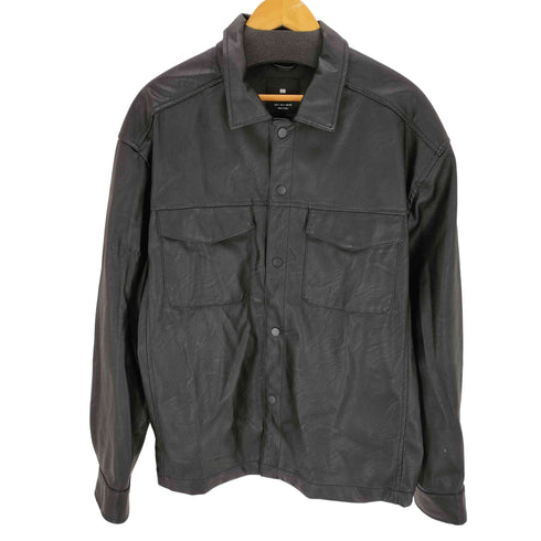 プルアンドベア PULL&BEAR フェイクレザートラッカージャケット メンズ JPN:L