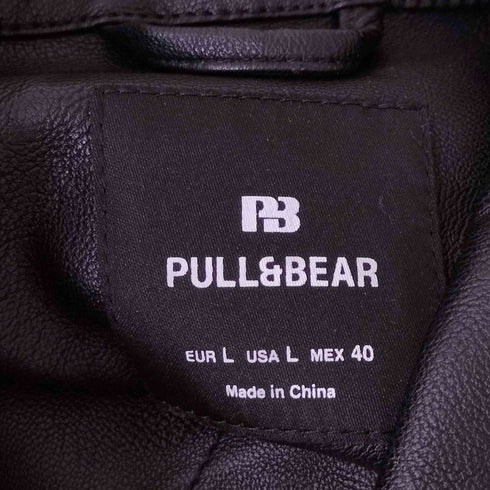 プルアンドベア PULL&BEAR フェイクレザートラッカージャケット メンズ JPN:L