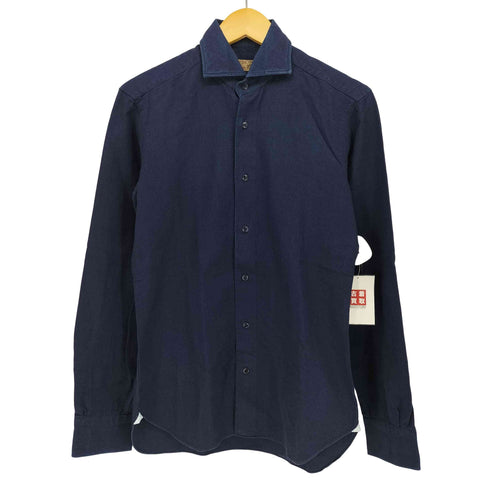 バルバ BARBA L/S ホリゾンタルカラー インディゴシャツ メンズ 37