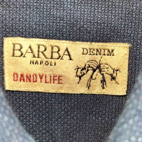 バルバ BARBA L/S ホリゾンタルカラー インディゴシャツ メンズ 37