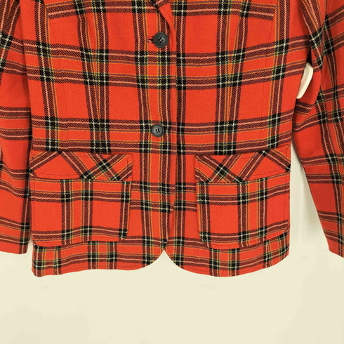 ペンドルトン PENDLETON 70S USA製 タータンチェック シングルブレスト 2B テーラード ジャケット レディース import:S