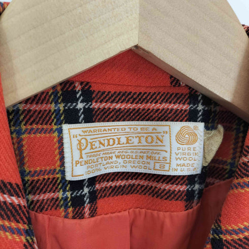 ペンドルトン PENDLETON 70S USA製 タータンチェック シングルブレスト 2B テーラード ジャケット レディース import:S