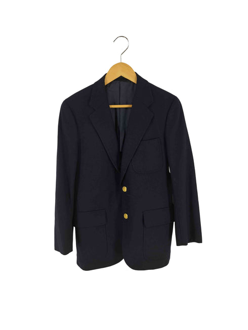 ジェイプレス J.PRESS ウールナイロン 金ボタン 紺ブレ 3B テーラードジャケット メンズ C-92 W-80 T-170