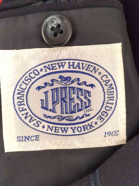 ジェイプレス J.PRESS ウールナイロン 金ボタン 紺ブレ 3B テーラードジャケット メンズ C-92 W-80 T-170
