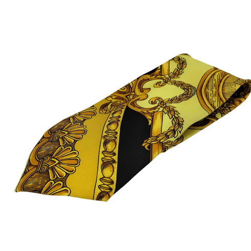 ジャンニヴェルサーチ GIANNI VERSACE イタリア製 シルク100 グレカ柄 ネクタイ メンズ