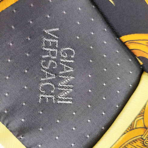 ジャンニヴェルサーチ GIANNI VERSACE イタリア製 シルク100 グレカ柄 ネクタイ メンズ