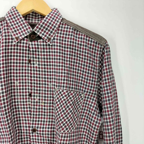 ジュンヤワタナベコムデギャルソンマン JUNYA WATANABE COMME des GARCONS MAN AD2013 異素材切替 ボタンダウン L/S チェック シャツ メンズ JPN:L