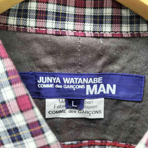 ジュンヤワタナベコムデギャルソンマン JUNYA WATANABE COMME des GARCONS MAN AD2013 異素材切替 ボタンダウン L/S チェック シャツ メンズ JPN:L